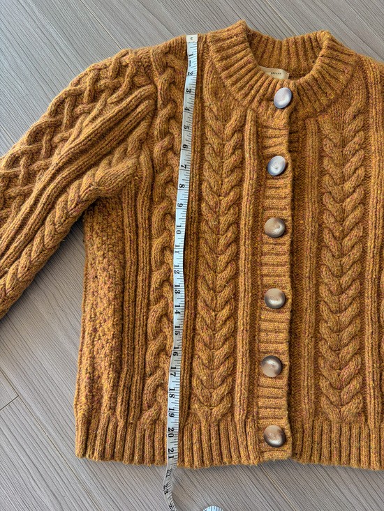 Sezane Andina Cardigan in Ochre Size L - Picture 8 of 9